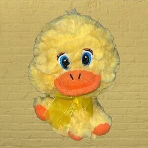 Walmart Plush Duck Ribbon Bow Yellow Baby Nursery Stuffed Animal Toy 8" Stitched